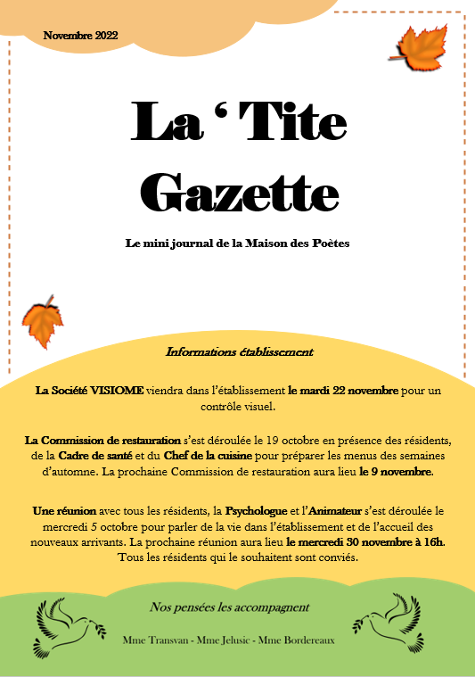 La ‘tite Gazette – Novembre 2022